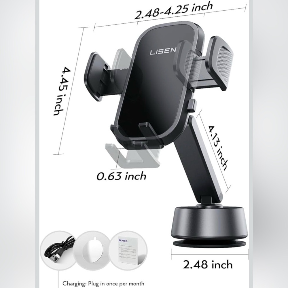 LISEN Smart Electric Car Phone Holder - New in Box & Quality Inspected